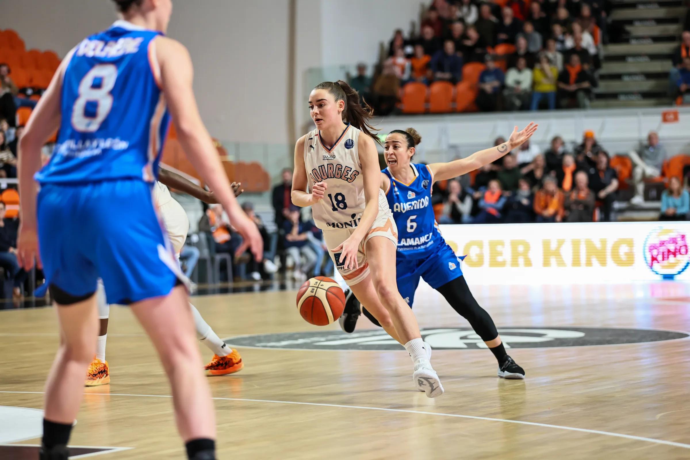 Belle opération en vue du play-in pour Bourges : le duo Okonkwo – Astier étincelant contre Salamanque