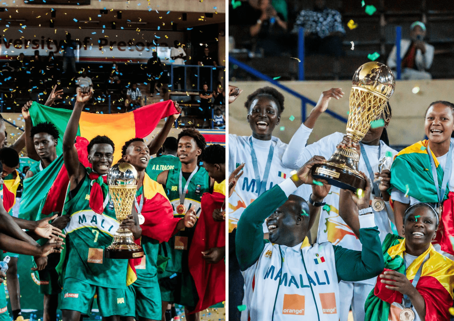 Sur le toit de l’Afrique, le Mali remporte les deux AfroBaskets U18