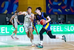 Melvin Dubuc contre la Belgique à l'EuroBasket U20 cet été