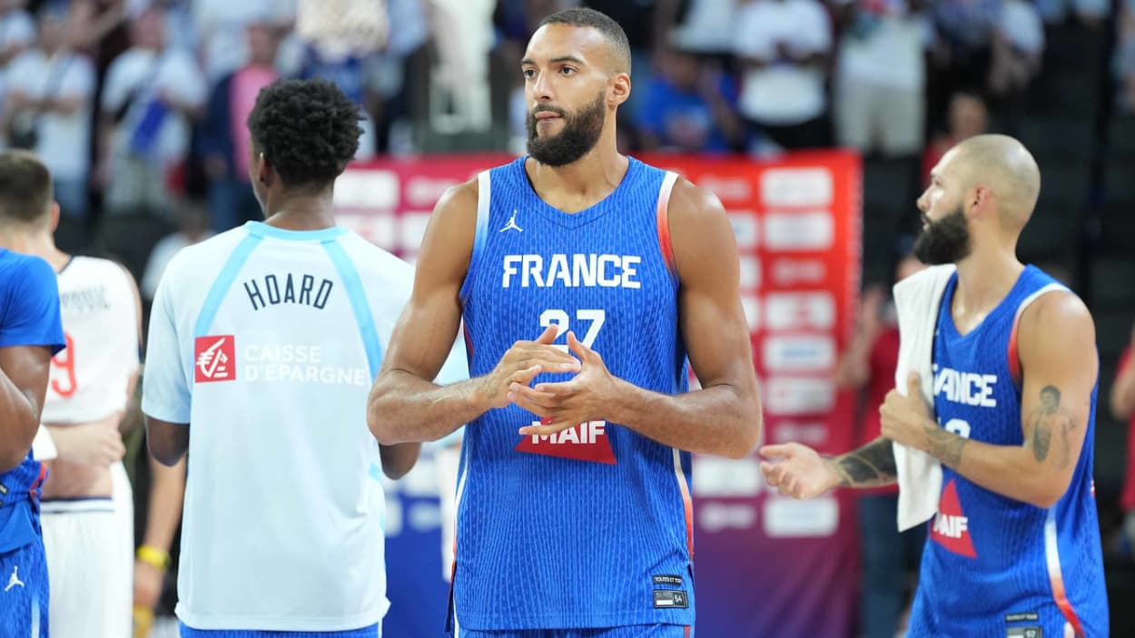 Rudy Gobert (France) face à la Serbie Rudy Gobert (France) face à la Serbie
